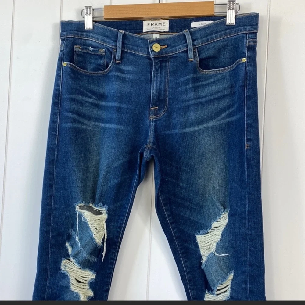 Frame Le Garçon Distressed Boyfriend Jeans - Picture 3 of 10